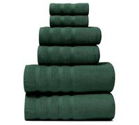 Hearth & Harbor Bath Towels for Bathroom - 100% Ring Spun Cotton Luxury Bathroom Towels - Soft & Highly Absorbent Bath Towels Set, 6 Piece Set, Hunter Green