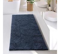 Hearth & Harbor Bathroom Rugs, Chenille Bath Mat - Machine Washable Bath Mats for Bathroom Non-Slip Backing Rubber, Quick Dry Bathroom Mat, Large Navy