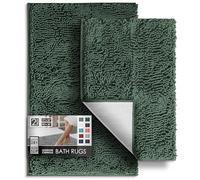 Hearth & Harbor Bathroom Rugs, Chenille Bath Mat - Machine Washable Bath Mats for Bathroom Non-Slip Backing Rubber, Quick Dry Bathroom Mat, Small - Medium Grey