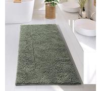 Hearth & Harbor Bathroom Rugs, Chenille Bath Mat - Machine Washable Bath Mats for Bathroom Non-Slip Backing Rubber, Quick Dry Bathroom Mat, Large Sage