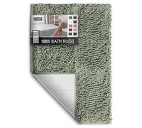 Hearth & Harbor Bathroom Rugs, Chenille Bath Mat - Machine Washable Bath Mats for Bathroom Non-Slip Backing Rubber, Quick Dry Bathroom Mat, Small Sage