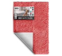 Hearth & Harbor Bathroom Rugs, Chenille Bath Mat - Machine Washable Bath Mats for Bathroom Non-Slip Backing Rubber, Quick Dry Bathroom Mat, Small Rose
