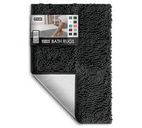 Hearth & Harbor Bathroom Rugs, Chenille Bath Mat - Machine Washable Bath Mats for Bathroom Non-Slip Backing Rubber, Quick Dry Bathroom Mat, Small Beige