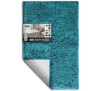 Hearth & Harbor Bathroom Rugs, Chenille Bath Mat - Machine Washable Bath Mats for Bathroom Non-Slip Backing Rubber, Quick Dry Bathroom Mat, Medium Teal