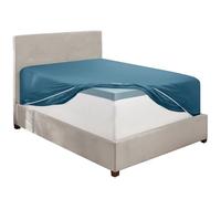 Hearth & Harbor Blue Heaven Twin Fitted Sheet - Extra Deep Pocket, 1800 Microfiber, Ultra Soft, Fits up to 24 Inch Mattress