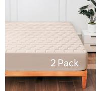 Hearth & Harbor California King Size Quilted Fitted Mattress Pad Cover, 100% Waterproof Mattress Protectors, Deep Pocket Fitted Mattress Cover 8" - 21" (72" x 84", Beige Cream)