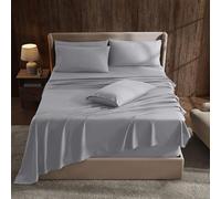Hearth & Harbor Extra Deep Pocket Full Size Sheets Sets - Fits Mattress 18-24 Inches Deep - Extra Deep Pocket Sheets - 6 Piece Full Size Sheets - Grey