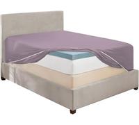 Hearth & Harbor Extra Deep Pocket King Fitted Sheet, Dusty Purple Fitted Sheet King Size, 1800 Microfiber King Fitted Sheet Only, Soft King Bed Fitted Sheet Fits up to 24 '' Mattress