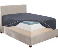 Hearth & Harbor Extra Deep Pocket King Fitted Sheet, Grey Fitted Sheet King Size, 1800 Microfiber King Fitted Sheet Only, Soft King Bed Fitted Sheet Fits up to 24 '' Mattress