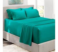 Hearth & Harbor Extra Deep Pocket Queen Sheets Set - 6 Piece - Fits Mattress 18-24 Inches Deep - Teal