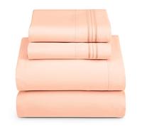 Hearth & Harbor, Extra Soft Bedding Sheets & Pillowcases, Microfiber, Peach, Full