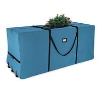 Hearth & Harbor Fits Upto Artificial Disassembled Trees, Durable Handles Easy Carrying & Transport-Tear Proof Oxford Duffle Bag, 600D, Steel Blue, 9 FT W/Wheels