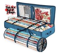 Hearth & Harbor Gift Storage Fits Up to 22 40"-Tear Proof Paper Organizer, Polyester, Wrap Roll + Wrap Box, 40 Inches