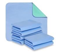Hearth & Harbor Incontinence Bed Pads - 34'x36' Washable, Waterproof Bed Pads for Adults & Kids, 6 Pack Blue Polyester/PVC Underpads