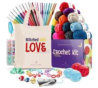Hearth & Harbor Learn to Crochet Kit for Beginner Adults - Crocheting Kit, 1500 Yards Crochet Yarn, Crochet Hook Set, Crochet Accessories and Supplies