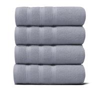Hearth & Harbor Luxury Hand Towels - 100% Ring Spun Cotton Hand Towels for Bathroom, Shower, Spa, Soft & Absorbent Towels, 4 Piece Set, Stone Blue