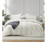 Hearth & Harbor Twin Duvet Cover Set Off White - Soft Comforter Cover Set, Double Brushed 2 Piece Bedding Set with Button Closure, 1 Twin Size Duvet Cover 68x90 inches and 1 Pillow Sham
