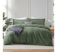 Hearth & Harbor Twin Duvet Cover Set - Soft Olive Green Duvet Cover Twin, Double Brushed Twin/Twin XL Duvet Cover 2 Piece with Button Closure, 1 Twin Size Duvet Cover 68x90 inches and 1 Pillow Sham