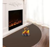 Hearth Rugs for Fireplaces, 100x60x0.1cm Fireproof Fireplace Mat, Hearth Pads for Wood Stove Fireplace Indoor Outdoor, Fireplace Rug Protects Floors Carpets from Sparks Embers, Brown
