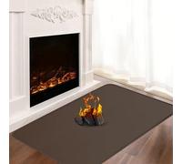 Hearth Rugs for Fireplaces, 100x60x0.1cm Fireproof Mat, Hearth Pads for Wood Stove Fireplace Indoor Outdoor, Fireplace Mat Protects Floors Carpets from Sparks Embers, Brown