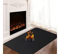 Hearth Rugs for Fireplaces, 100x60x0.1cm Fireproof Mat, Hearth Pads for Wood Stove Fireplace Indoor Outdoor, Fireplace Mat Protects Floors Carpets from Sparks Embers, Black