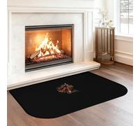 Hearth Rugs for Fireplaces, 102 * 60CM Fireproof Fireplace Mat, Fireproof Mat for Log Burner, Hearth Pads, Reusable Ember Mat for Fireplace Stove, Indoor Outdoor & Grill BBQ(Black) (102 * 60CM)