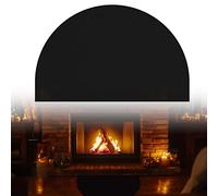 Hearth Rugs For Fireplaces, Double Layer 102 x 50cm Half Round Fireplace Mat Fiberglass Rug for Hearth and Chiminea, Protect Floor from Sparks Embers Indoor Outdoor (122x71 cm)