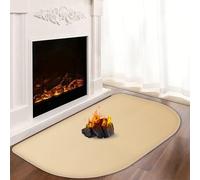 Hearth Rugs for Fireplaces Fire Resistant, 120x70x0.1cm Fireproof Fireplace Mat, Hearth Pads for Wood Stove Fireplace Indoor Outdoor, Fireplace Rug Protects Floors Carpets from Sparks Embers, Khaki