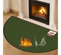 Hearth Rugs for Fireplaces Fire Resistant, 42 x 24 inch Fireproof Fireplace Mat Hearth Rug, Hearth Pads for Wood Stove Fireplace Indoor Outdoor, Protect Floors Carpets from Sparks Embers-Green, 1mm
