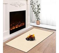 Hearth Rugs for Fireplaces Fire Resistant, 42 x 24 x 0.04 inch Fireproof Fireplace Mat Hearth Rug, Hearth Pads for Wood Stove Fireplace Indoor Outdoor, Protect Floors Carpets from Sparks Embers-Khaki