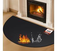 Hearth Rugs for Fireplaces Fire Resistant, 48 x 28 inch Fireproof Fireplace Mat Hearth Rug, Hearth Pads for Wood Stove Fireplace Indoor Outdoor, Protect Floors Carpets from Sparks Embers-Black, 1mm
