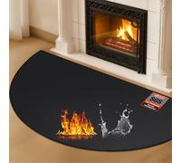 Hearth Rugs for Fireplaces Fire Resistant, 48 x 28 inch Fireproof Fireplace Mat Hearth Rug, Hearth Pads for Wood Stove Fireplace Indoor Outdoor, Protect Floors Carpets from Sparks Embers-Black, 1mm