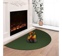 Hearth Rugs for Fireplaces Fire Resistant, 48 x 28 inch Fireproof Fireplace Mat Hearth Rug, Hearth Pads for Wood Stove Fireplace Indoor Outdoor, Protect Floors Carpets from Sparks Embers-Green, 1mm