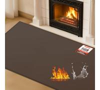 Hearth Rugs for Fireplaces Fire Resistant, 48 x 28 x 0.04 inch Fireproof Fireplace Mat Hearth Rug, Hearth Pads for Wood Stove Fireplace Indoor Outdoor, Protect Floors Carpets from Sparks Embers-Brown