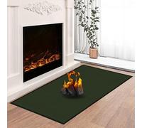 Hearth Rugs for Fireplaces Fire Resistant, 59 x 32 x 0.04 inch Fireproof Fireplace Mat Hearth Rug, Hearth Pads for Wood Stove Fireplace Indoor Outdoor, Protect Floors Carpets from Sparks Embers-Green