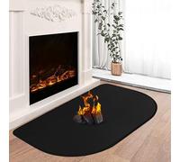 Hearth Rugs for Fireplaces Fire Resistant, 80x50x0.1cm Fireproof Fireplace Mat, Hearth Pads for Wood Stove Fireplace Indoor Outdoor, Fireplace Rug Protects Floors Carpets from Sparks Embers, Black