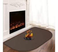 Hearth Rugs for Fireplaces Fire Resistant, 80x50x0.1cm Fireproof Fireplace Mat, Hearth Pads for Wood Stove Fireplace Indoor Outdoor, Fireplace Rug Protects Floors Carpets from Sparks Embers, Brown