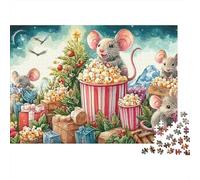 Heartholding Mouse Jigsaw Puzzles for Adults Challenging Puzzle Games Difficult Challenges 1000 Piece Cute Difficult Hard Jigsaw Puzzles for Man And Woman with Letters on Back 38x26cm/1000pcs