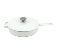 HearthStone Diamond Enamelled Cast Iron Frying Pan 26cm White with Lid