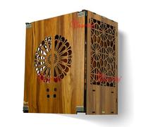 Heartily® Namah Beautiful Wooden Pooja Mandir with Door Temple for Home with Door Mandir for Home with LED Spot Light Product (18 Inch Height)