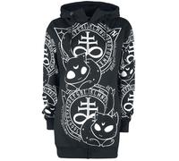 Heartless Cat Craft Hood Hoodie Jacket black white 4XL