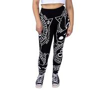 Heartless Cat Craft Leggings Gothic Wicca Witchcraft Ouija Occult Symbol Pants - Black (S)