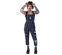 Heartless Grimoire Patchwork Cropped Dungarees, Grey, S - UK10, FR38, DE36, US6