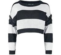 Heartless Hypnosis Top Women Knitted Jumper Black/White Gothic Punk Rockwear, black / white, XL
