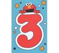 Heartline Elmo 3rd Birthday Greeting Card - 'Elmo Thinks You're Super Nice' with Fun Star Design
