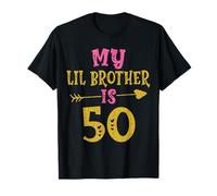 Hearts 50th Bday Tee For Little Brother From Sister Brother T-Shirt