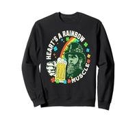 Heart's a Rainbow Funny Beer Pub Irish Humor Muscle Sweatshirt