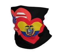 Hearts America And Ecuador Face Cover Non-Slip Neck Gaiter Breathable Neck Scarf For Workout Running Tennis 26X30CM