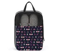 Hearts and Anchors Travel Shoe Bags Portable Storage Pouch Shoe Organizer Tote Bag for Women Men