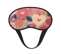 Hearts and Flowers Sleep Mask for Side Sleeper, Blackout Sleep Eye Mask Comfortable Blindfold Eyeshade Soft Breathable Sleeping Mask with Elastic Strap Silk Eye Covers for Travel